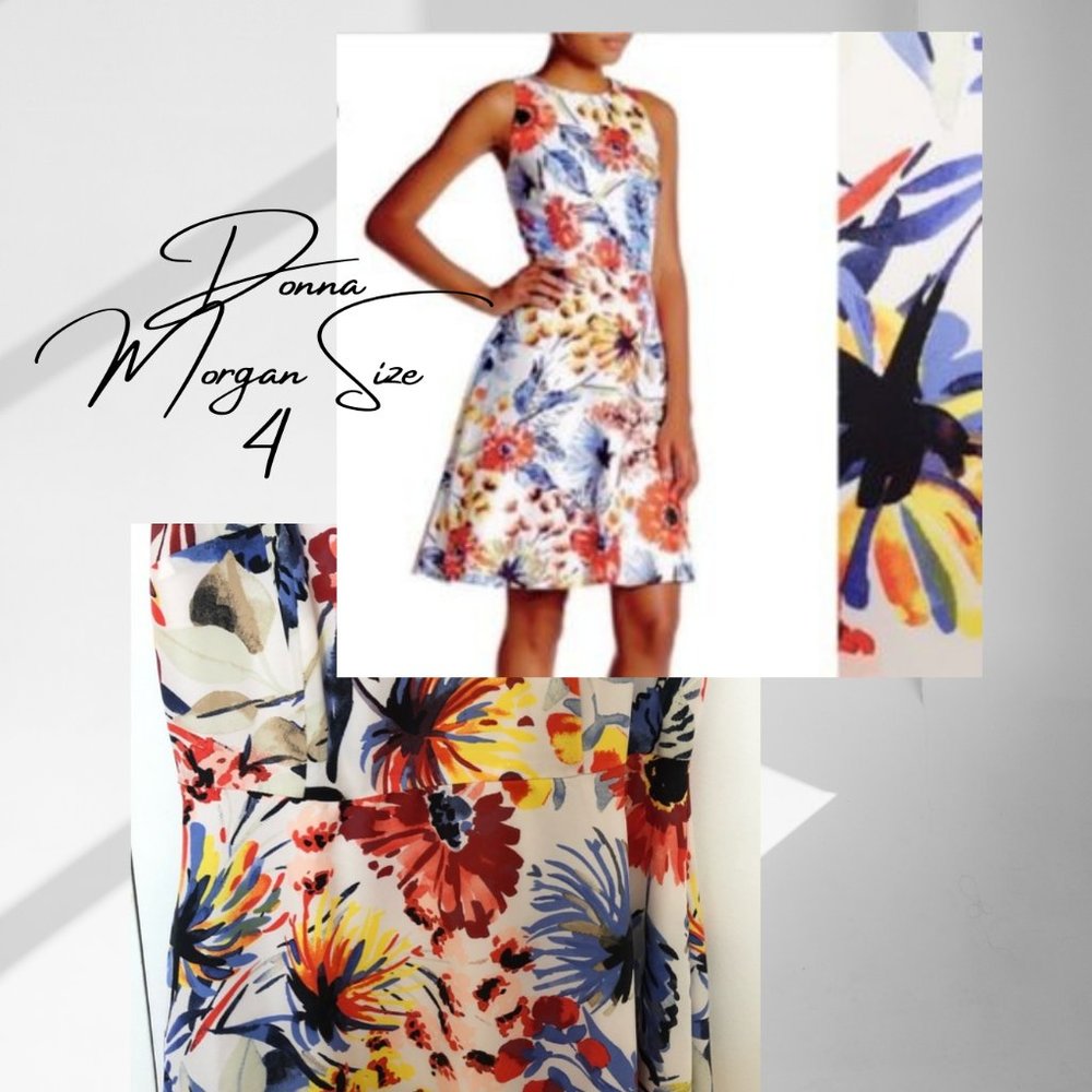 Donna Morgan White / Floral dress size 4